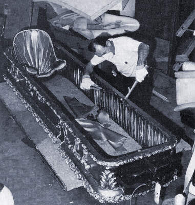 Lining the casket